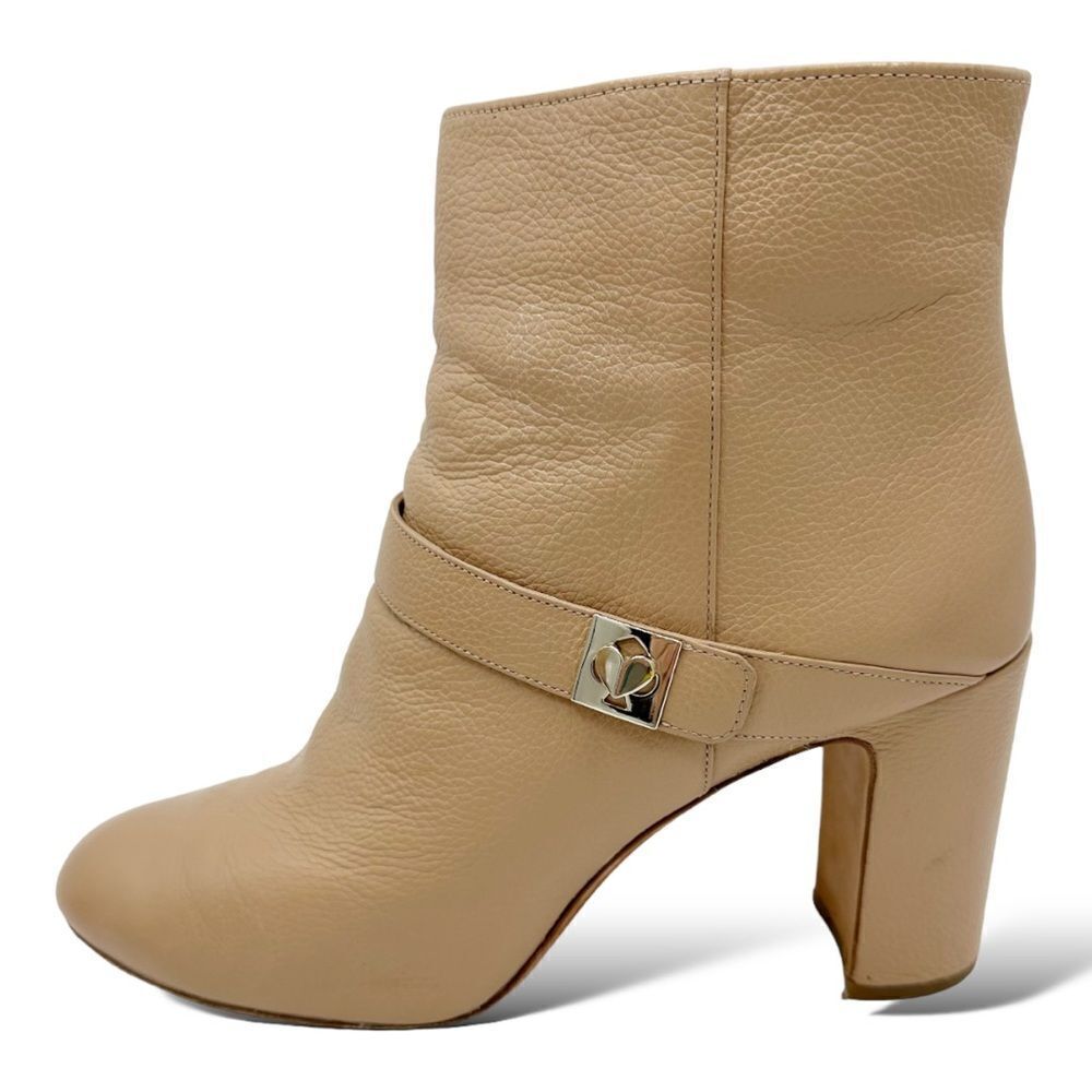 Kate spade Light Fawn Mini Pebbled Leather Side-zip Slim Heeled Ankle Bootie 9.5